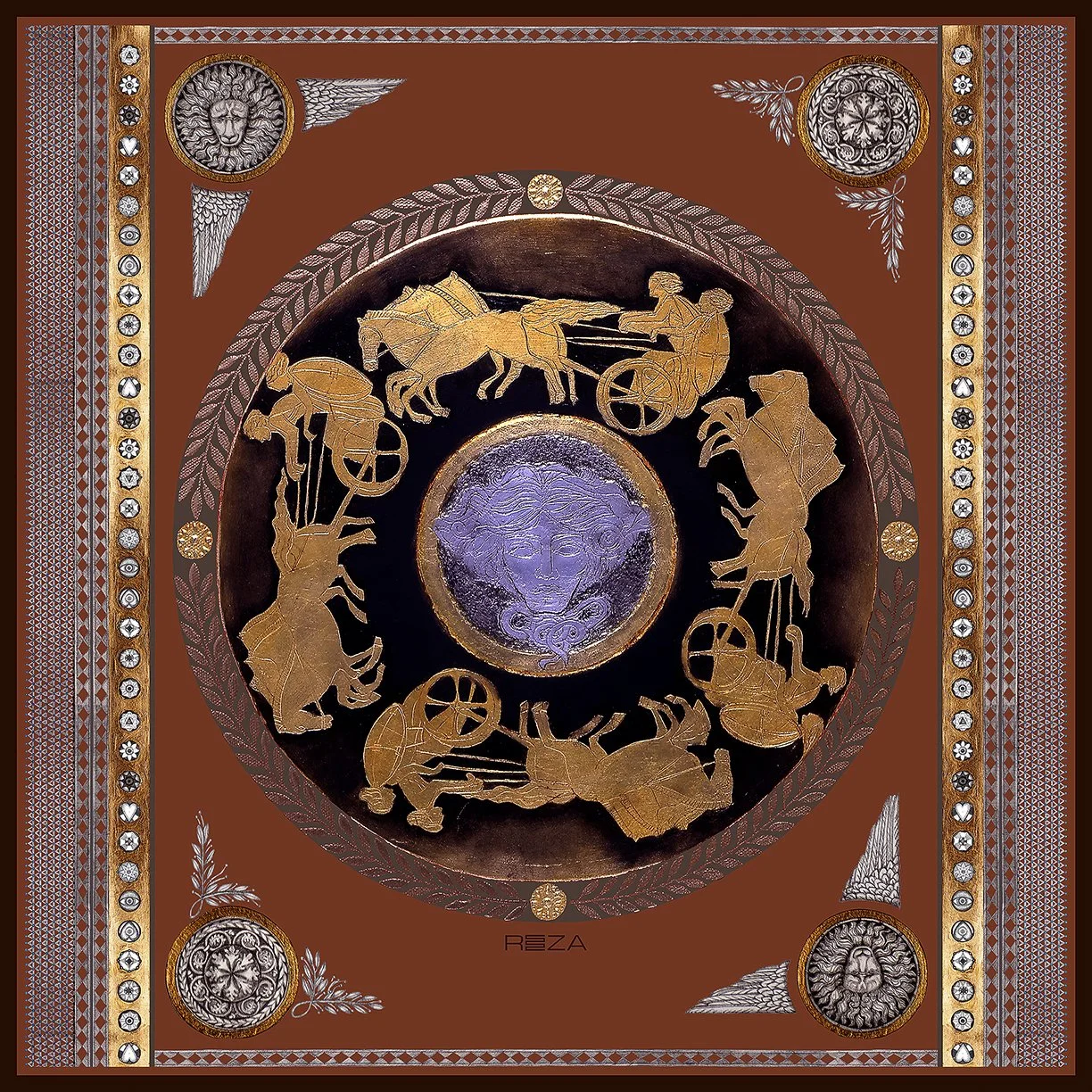 ECHOES OF ETERNITY No.3 SILK SCARF 36 / SONORA CLAY