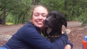  Sydney "Squid" Roop with her pup Nellie. 