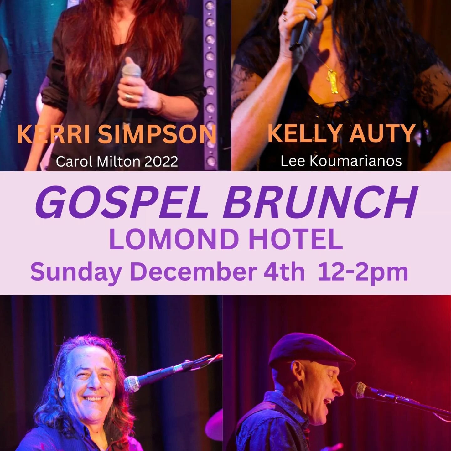 This will be a great show folks. Sunday gospel in the Lomond. Great....can't wait....