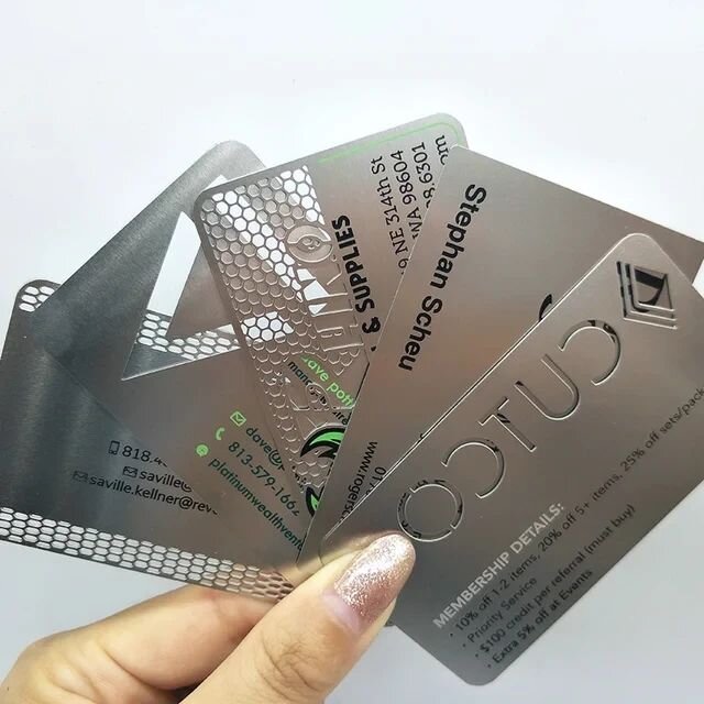 Classic stainless steel metal business cards. Etched and stencilled to your requirements. Take advantage of our free design service too! 👌🤩

#metalcards #businessowner #personalbrand #brandidentity #businesscardprinting #metalart #branddesign #luxu
