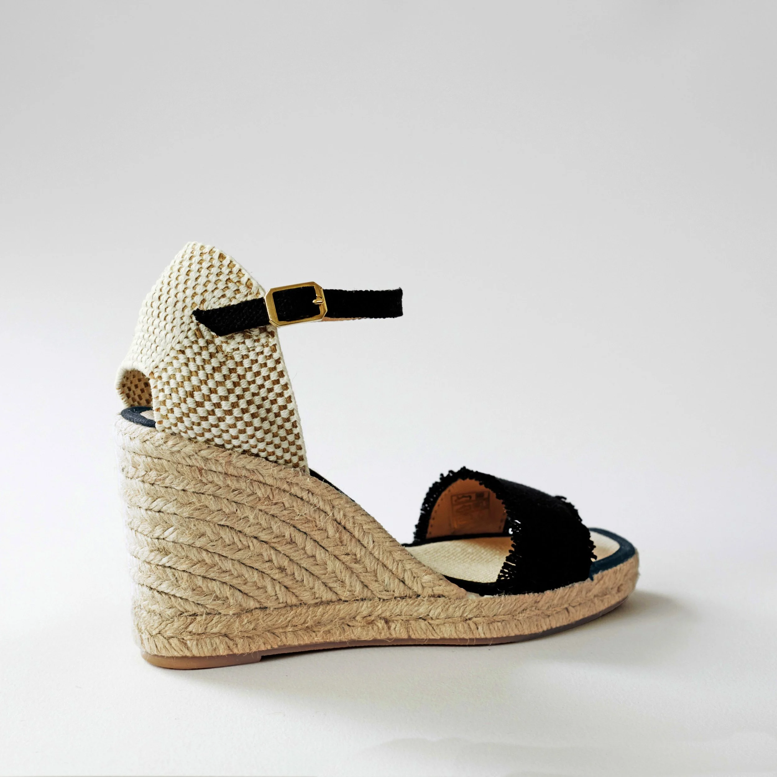 High heeled frayed espadrille black back.jpg