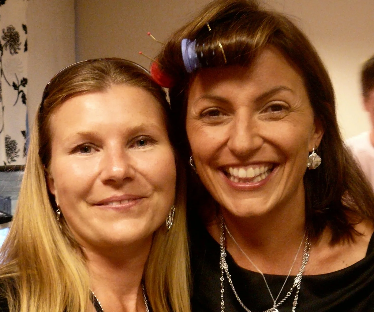 Lisa Anne with Davina McCall wearing Angel Wings earrings copyright La Jewellery