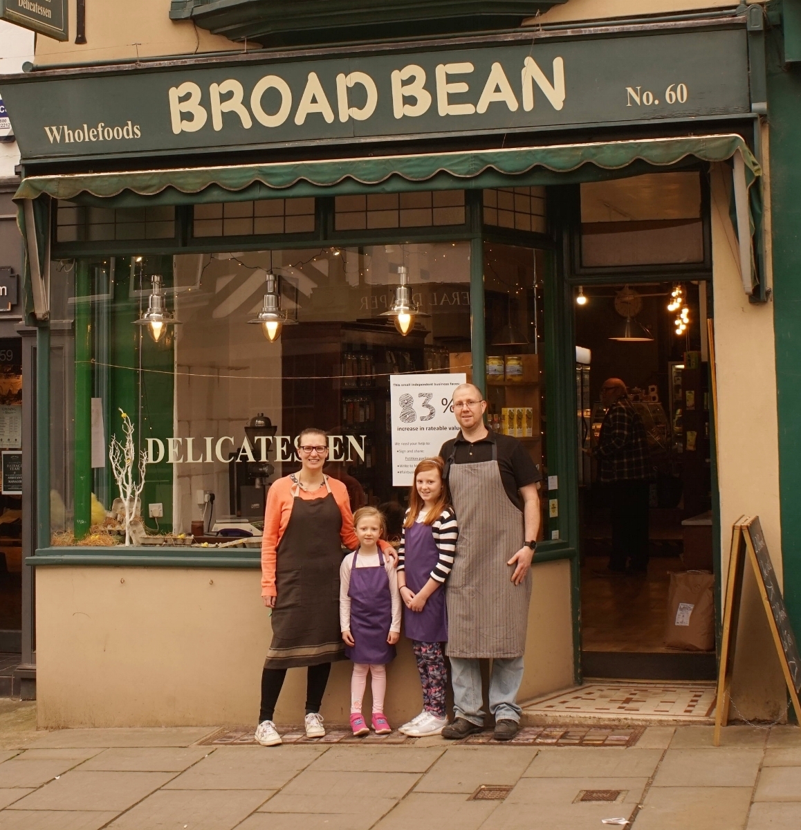Alice, Ian and daughters at the beginning,&nbsp;before the shop rebrand Source: matthew evans