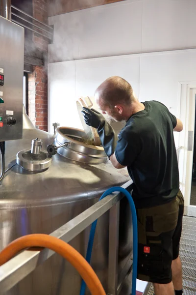 Gary Walters adding aroma hops Source: The Ludlow Brewing Company