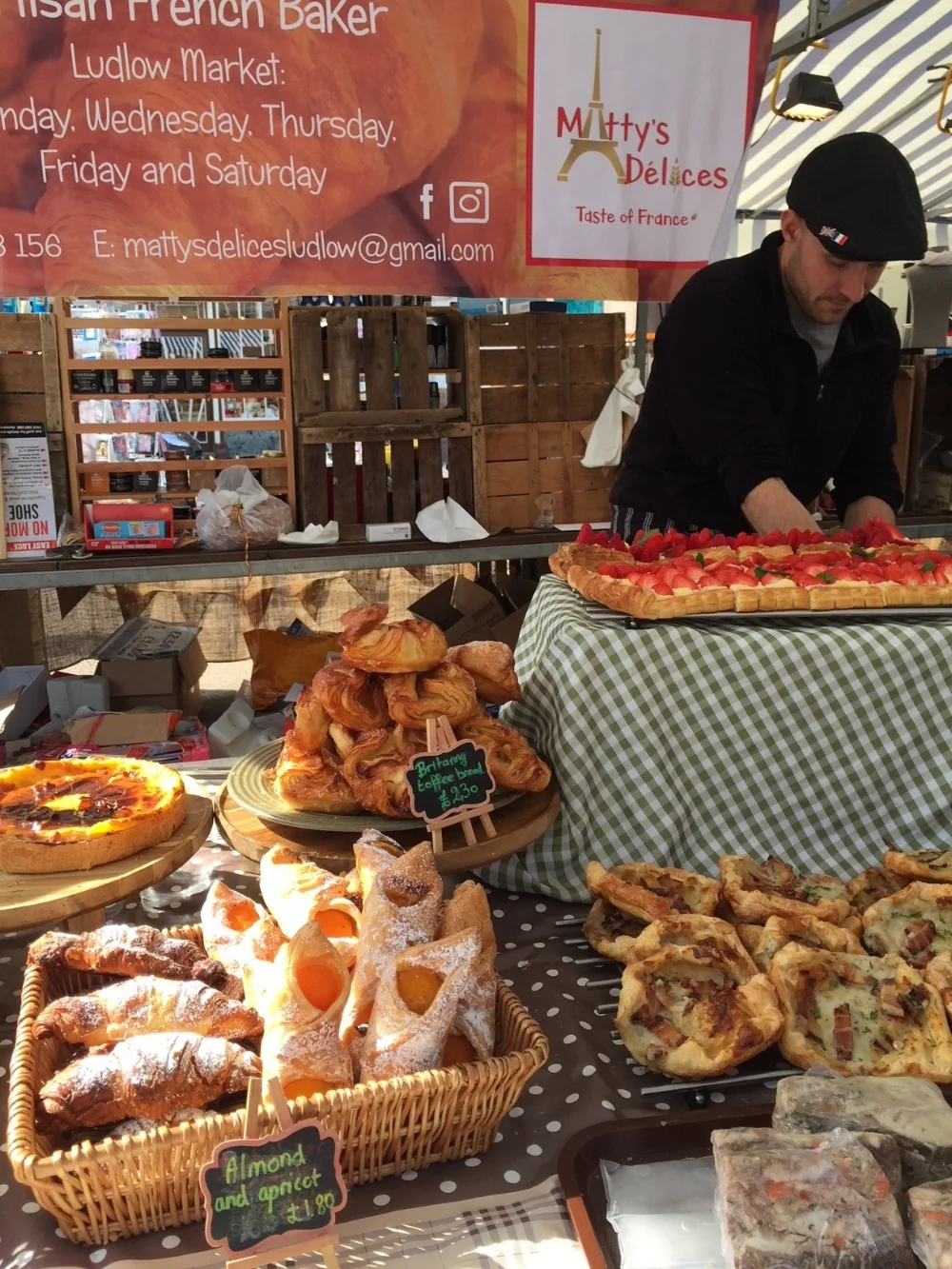 Matty at his market stall in Ludlow