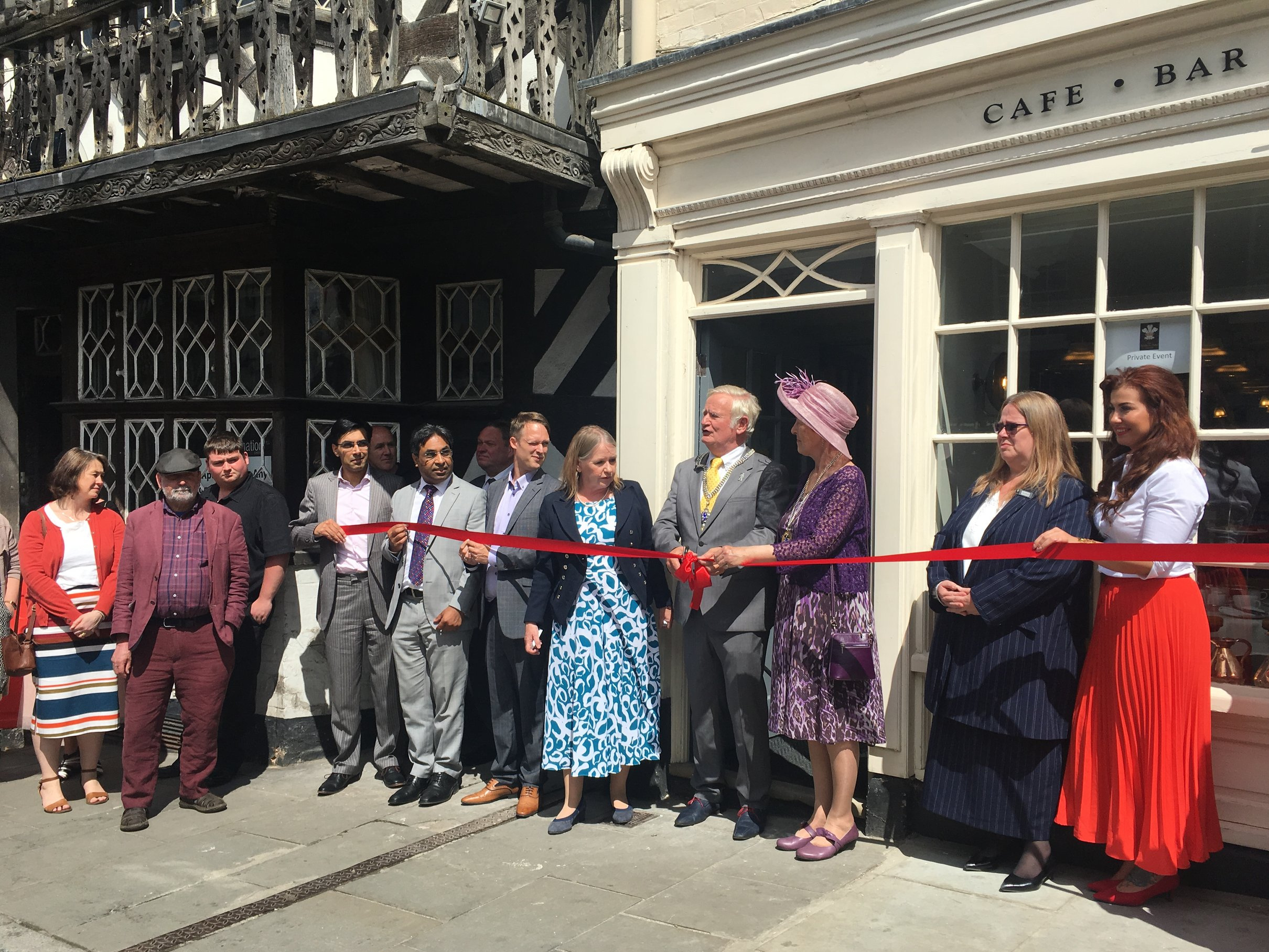 Ribbon cutting ceremony for The Feathers Hotel newly opened Tea Room