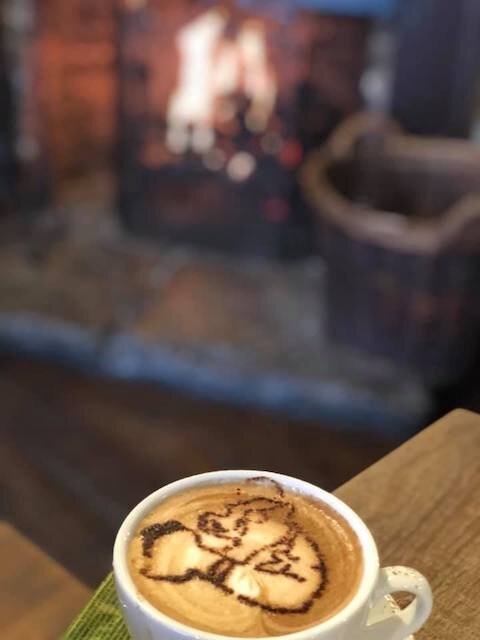 A crackling fire at The Blue Boar photo credit: Blue Boar Ludlow