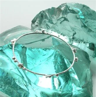 Fair Mined silver pebble bangle