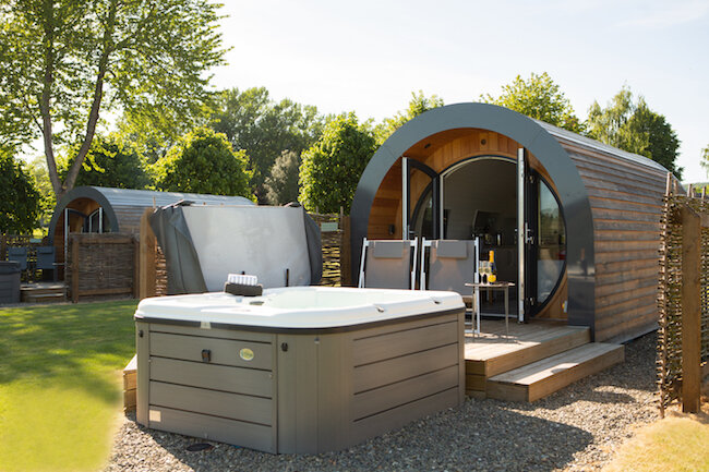 Each of the three pods has its own hot tub Photo: Shropshire Luxury Camping