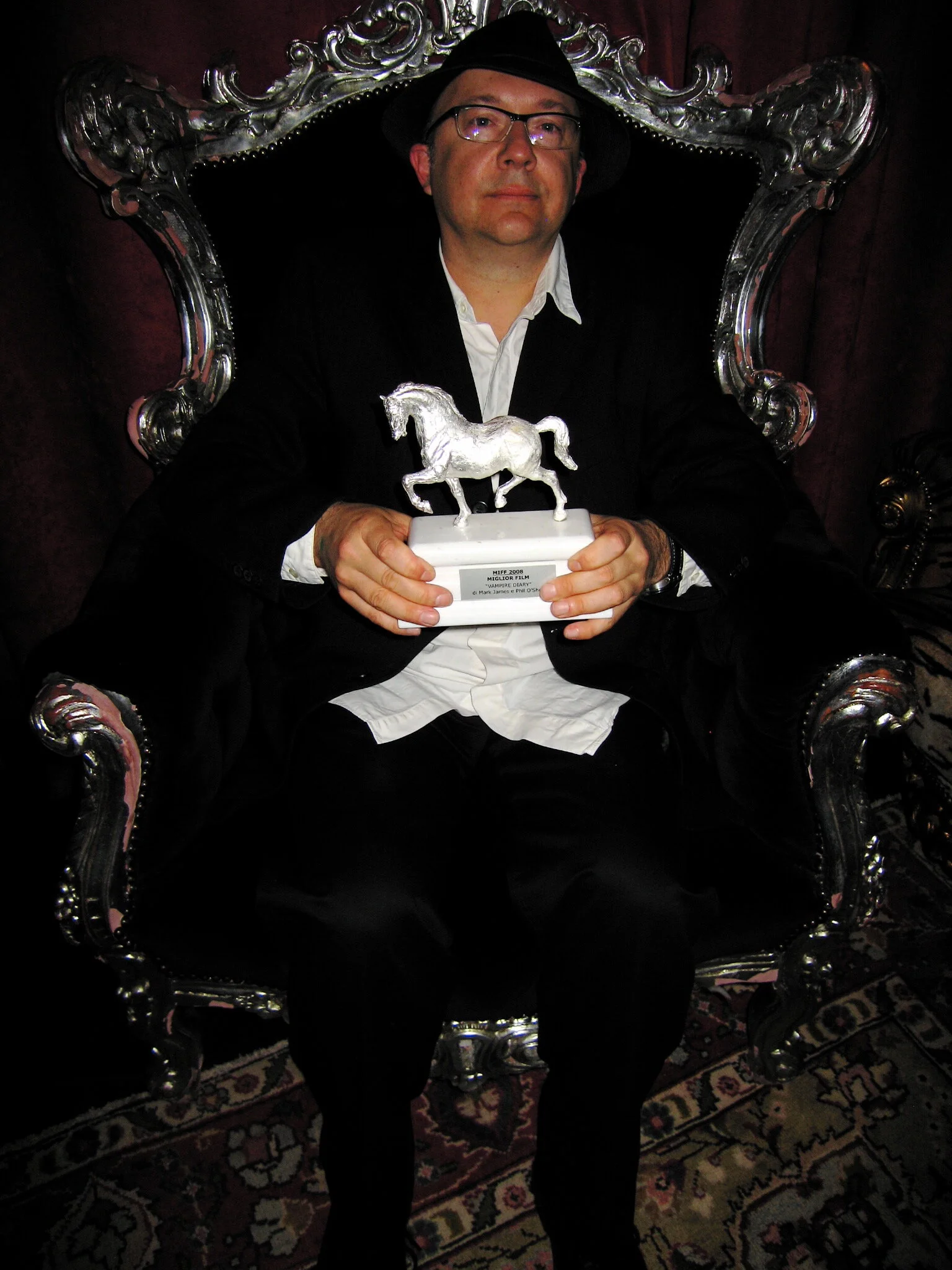 Mark James with our trophy for "Best Film" ~ Milano International Film Festival