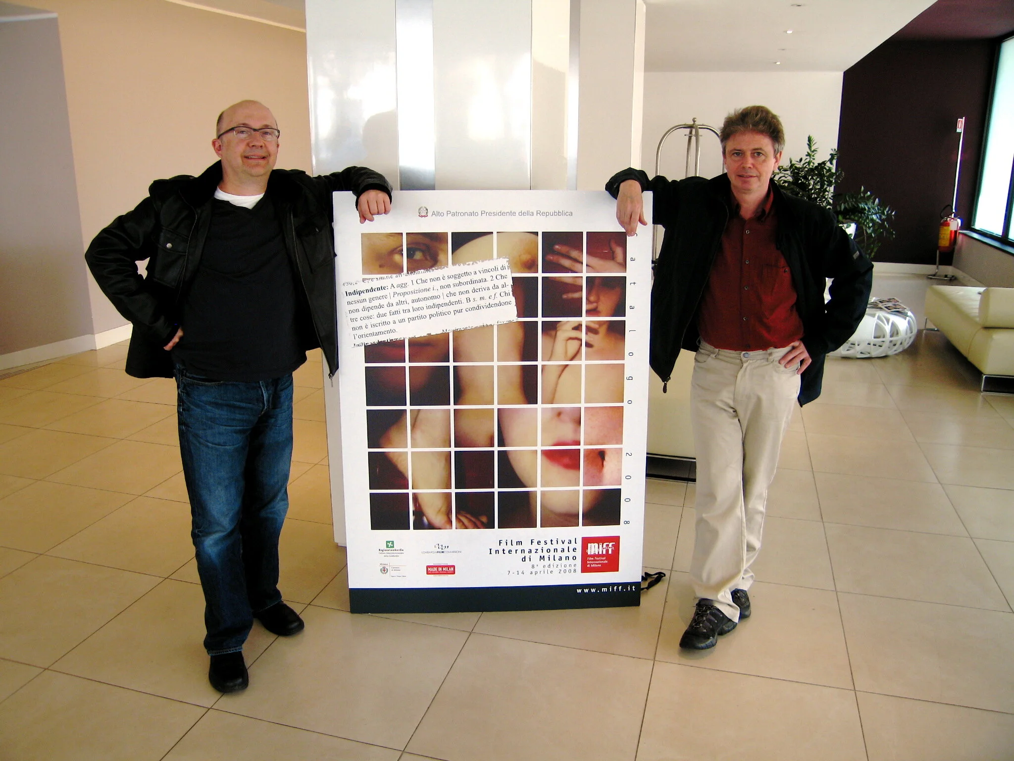 Directors Mark James and Phil O'Shea at the Milano International Film Festival. 