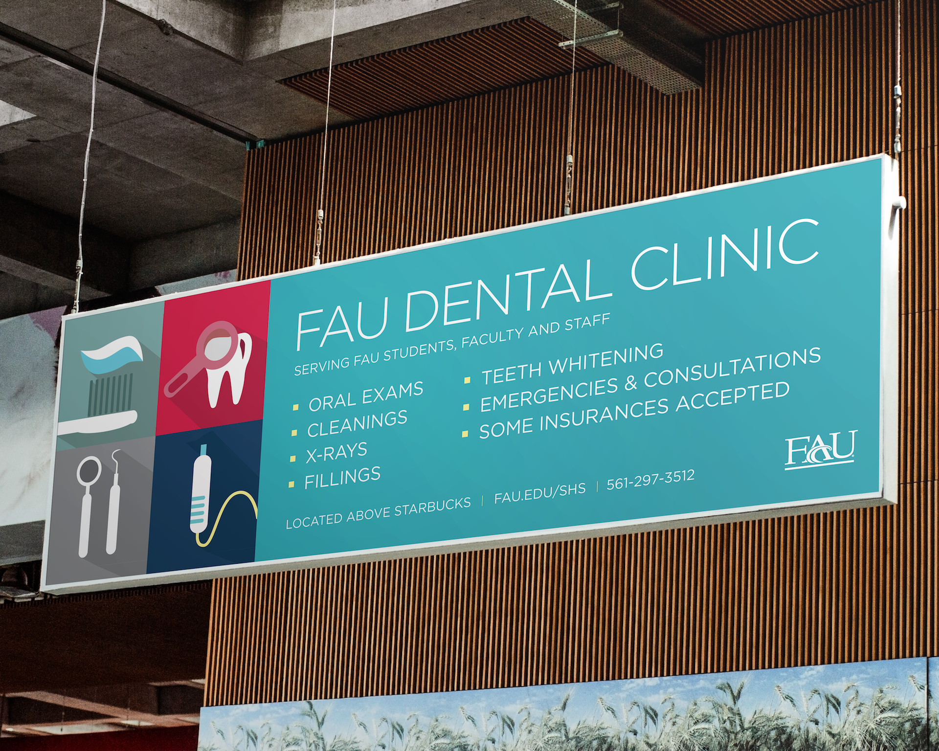 FAU Dental Clinic_Campus Hanging Banner