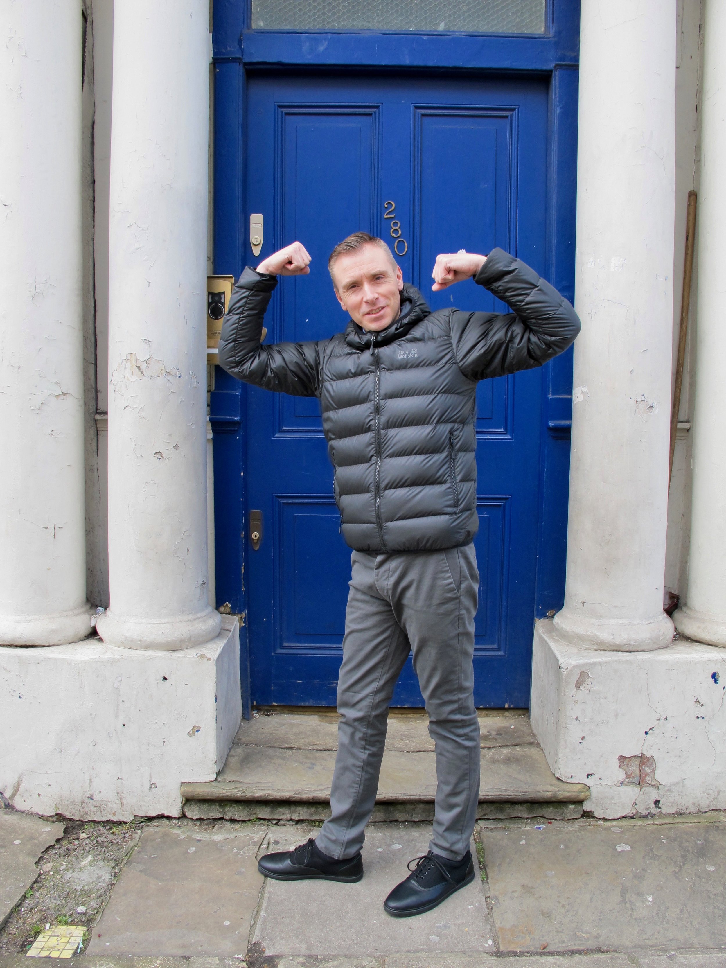 Paul outside that blue door Notting Hill