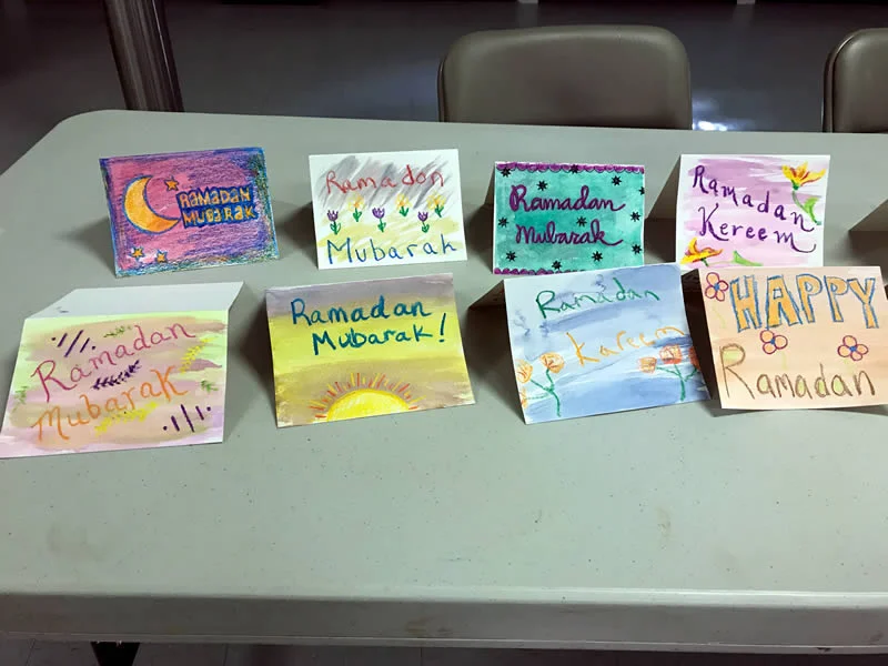 After a local mosque was threatened, H-CAN members and their children sent Ramadan cards to the mosque's congregation.