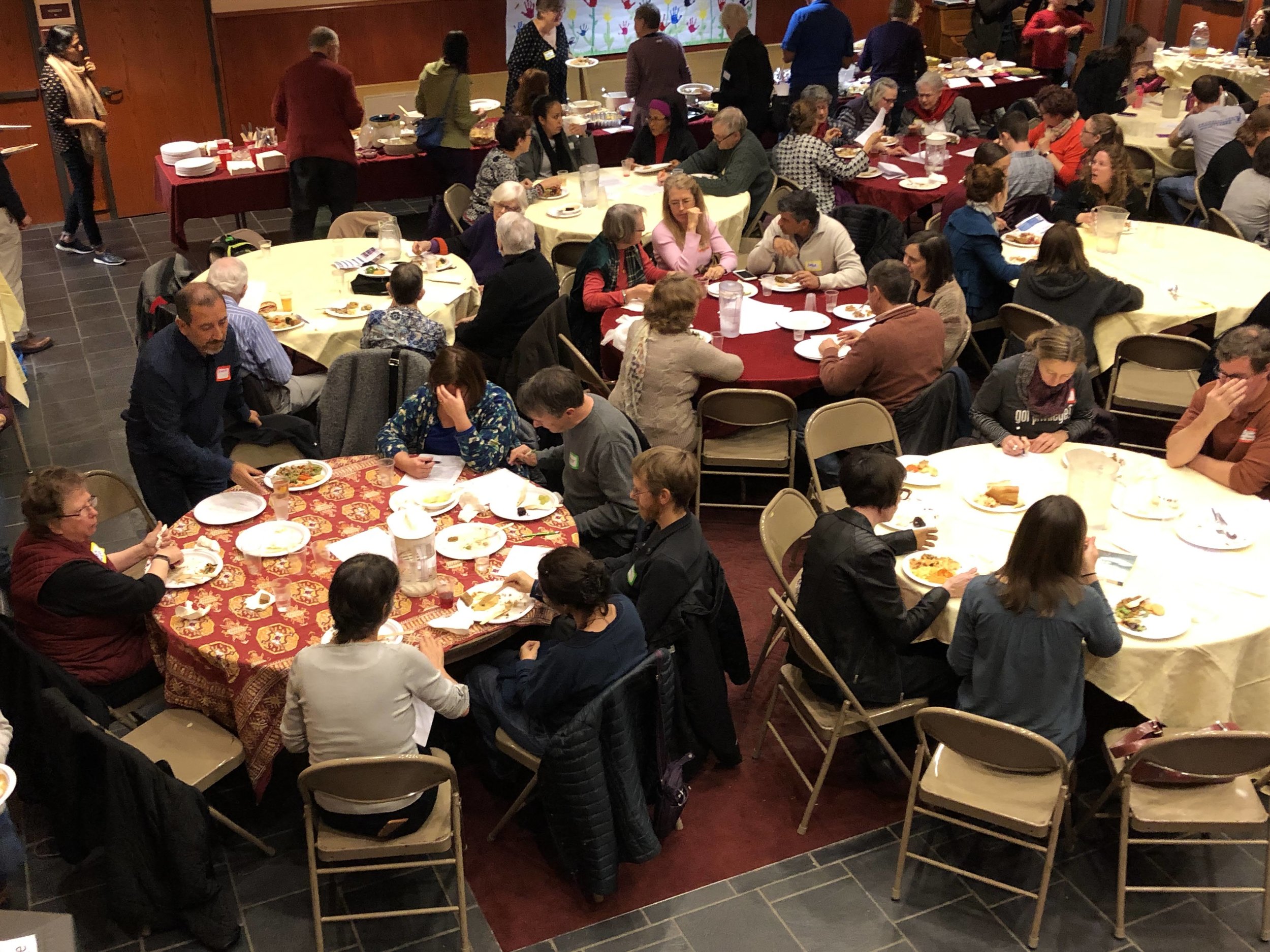  Great conversation and community building took place at the potluck. 