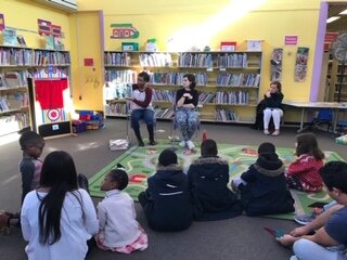  Kids listening to music at the H-CAN MLK event at the Haverford Library on January 20, 2020. 