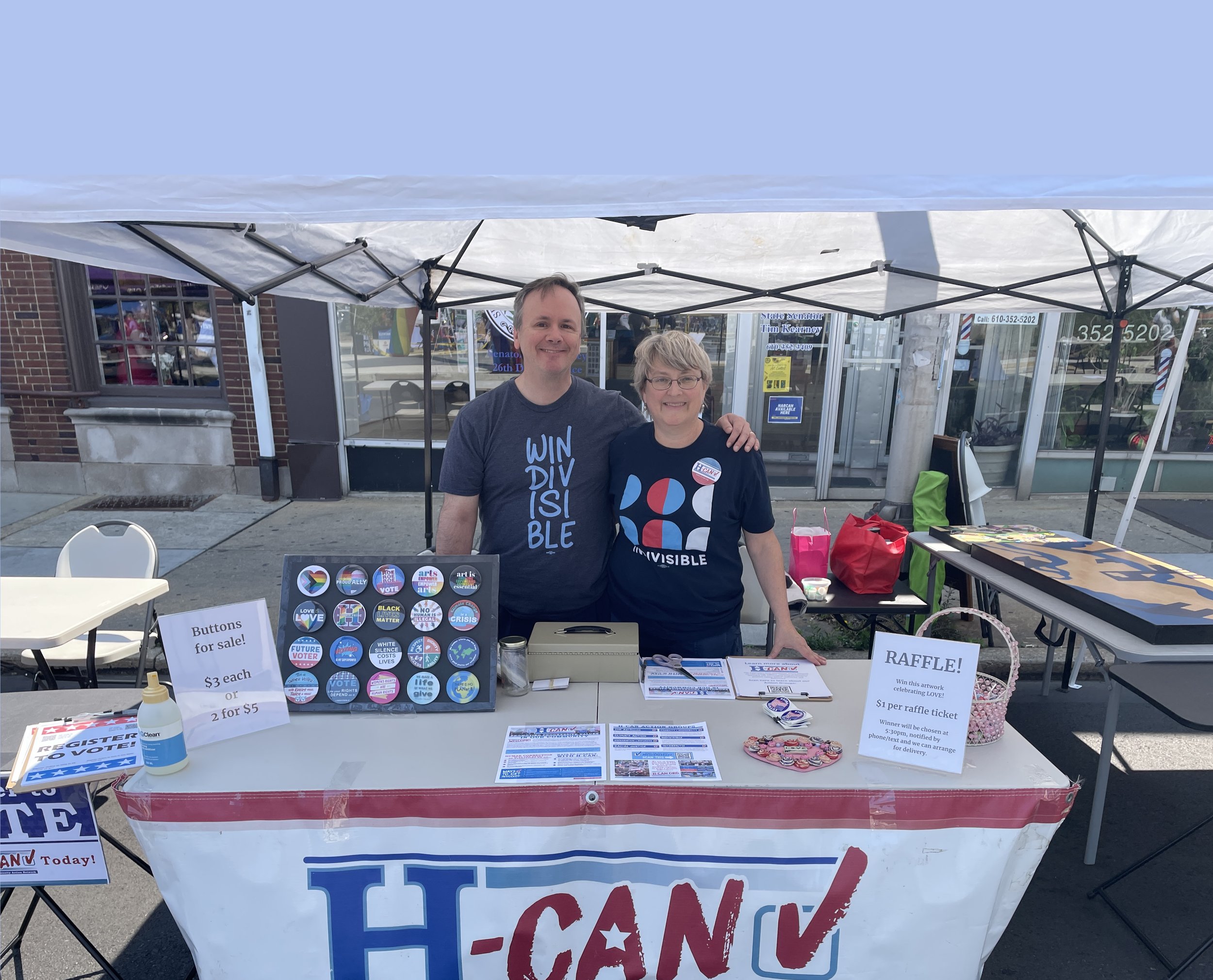  H-CAN Indivisible booth at the Delco Pride festival on June 10, 2023. 