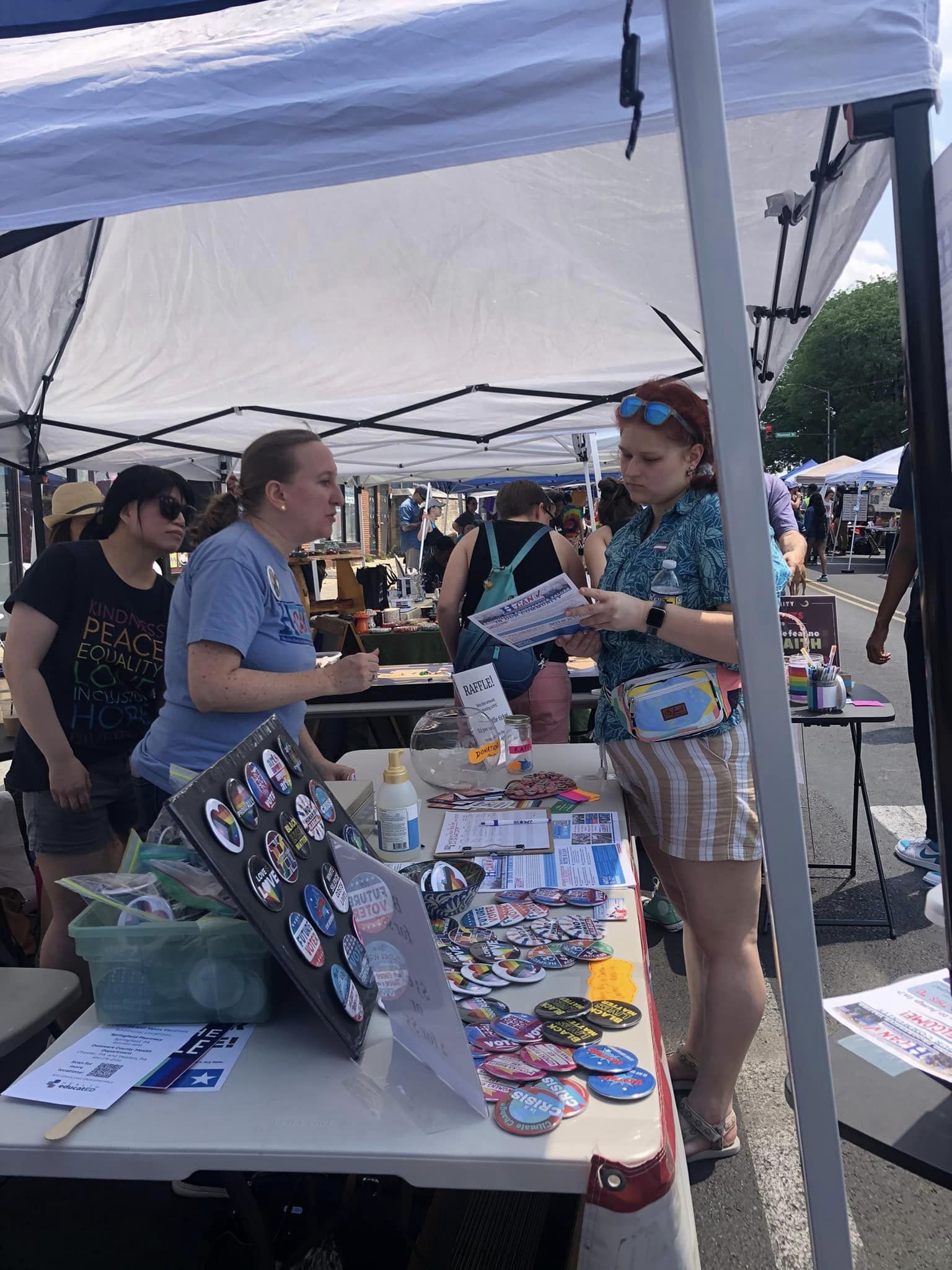  H-CAN Indivisible booth at the Delco Pride festival on June 10, 2023. 