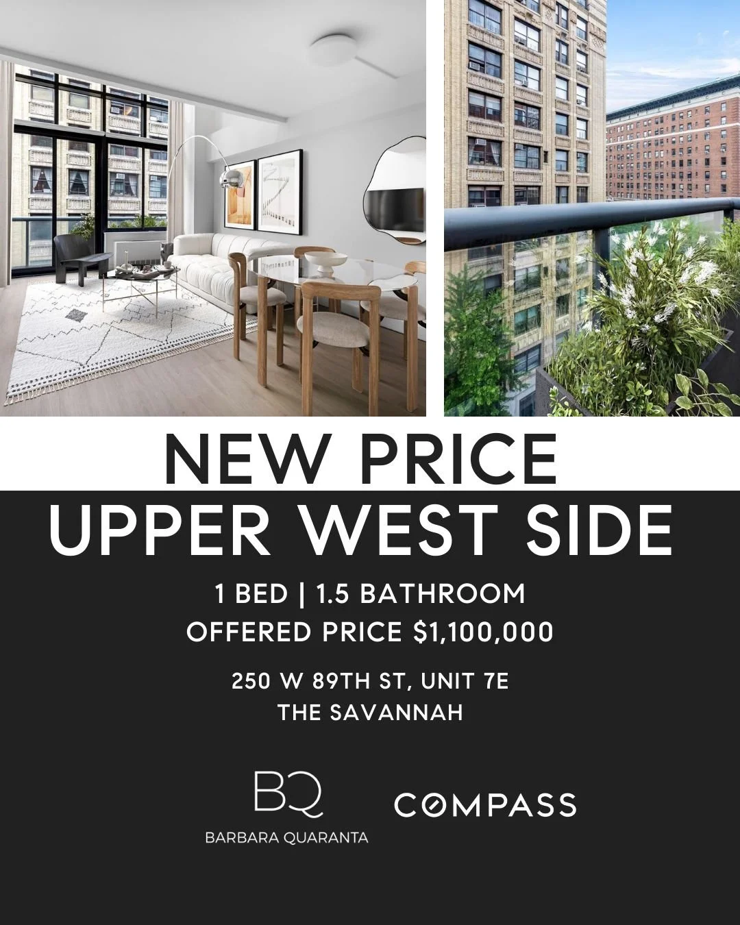 New Price in the Upper West Side!
View Full Listing ➡️ https://zurl.co/NHdp5
1-BEDROOM | 1.5-BATH | DUPLEX WITH BALCONY 

Welcome to this recently renovated, one-of-a-kind residence in the heart of the Upper West Side!
From the inviting marble foyer 