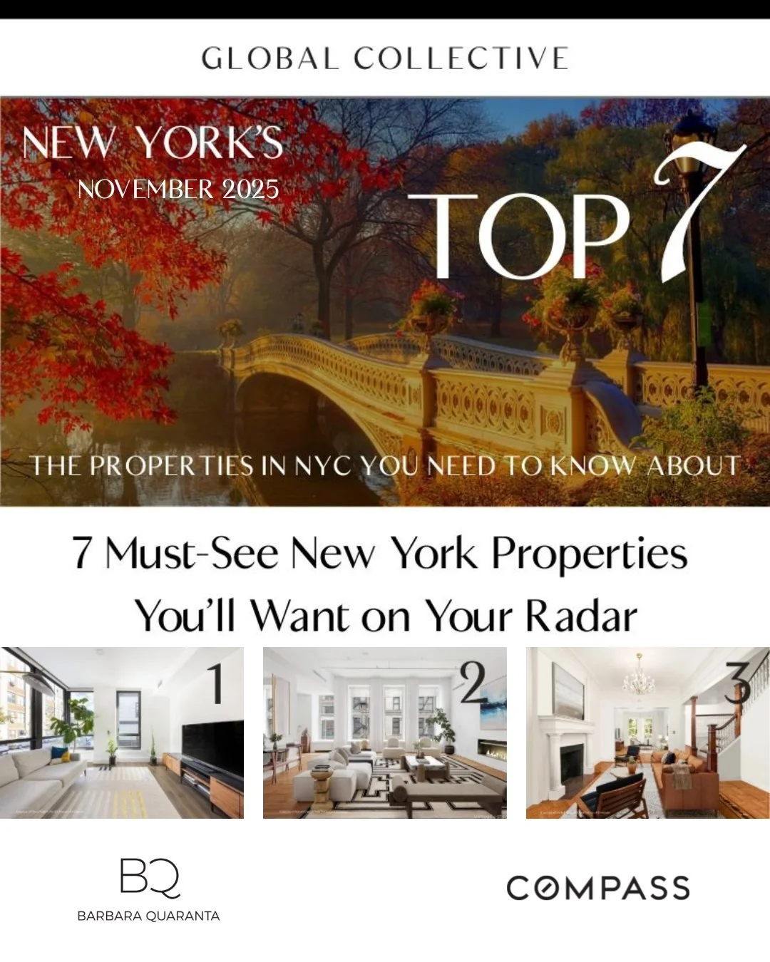Top 7 Properties | Global Collective | Barbara Quaranta 
7 Must-See New York Properties  You&rsquo;ll Want on Your Radar 
View all 7 Properties  https://zurl.co/ZXRbV 

.
.
.
#BarbaraQuaranta #Compass #CompassNewYork #RealEstate #RealEstateNewYork
