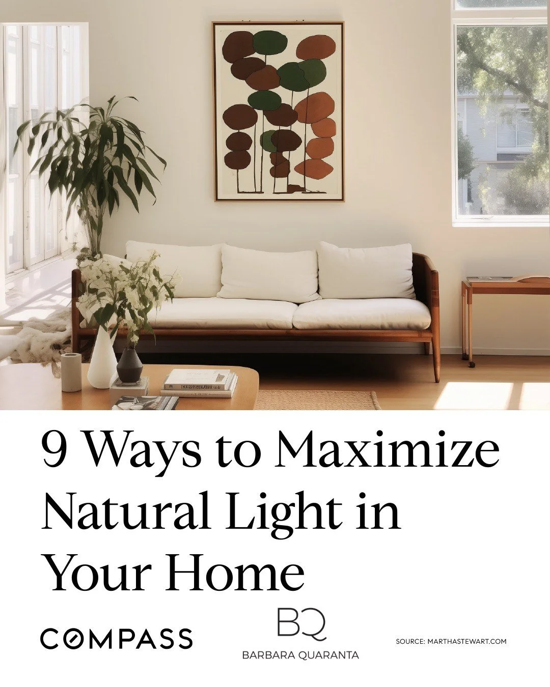 ☀️ 9 Ways to Maximize Natural Light in Your Home ☀️ 
Natural light makes spaces feel bigger, brighter, and more inviting&mdash;and it can even boost mood and energy.
 Try these simple upgrades:
1️⃣ Use light colors &amp; reflective finishes
2️⃣ Incor