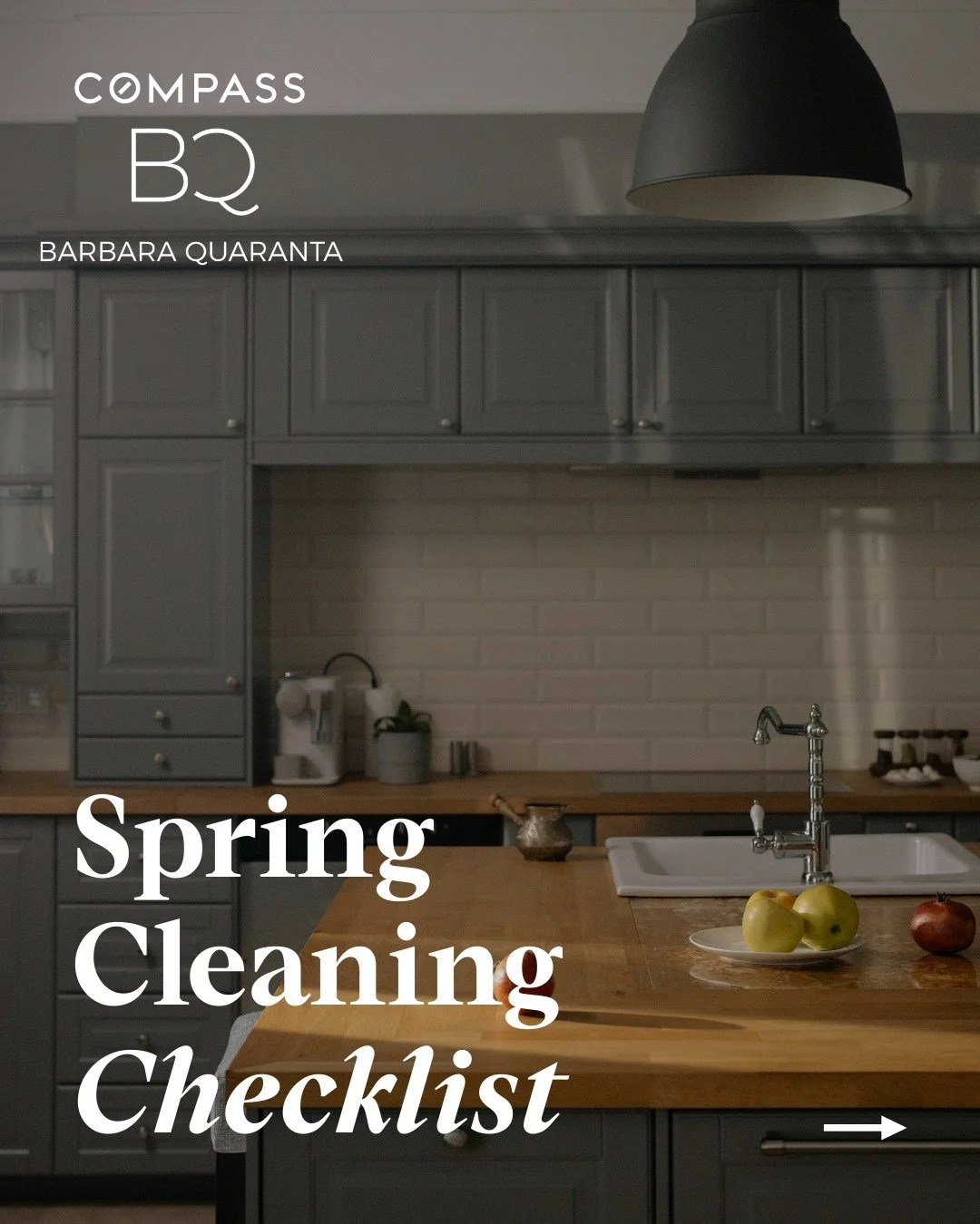 Spring Cleaning Checklist

THE KITCHEN
Wipe down stovetop
Throw away expired food
Wipe out fridge
Dust pantry and cabinet shelves
Wipe down countertops and backsplash
Sweep and mop floors

THE BEDROOM
Donate unused clothing
Organize closets
Flip matt