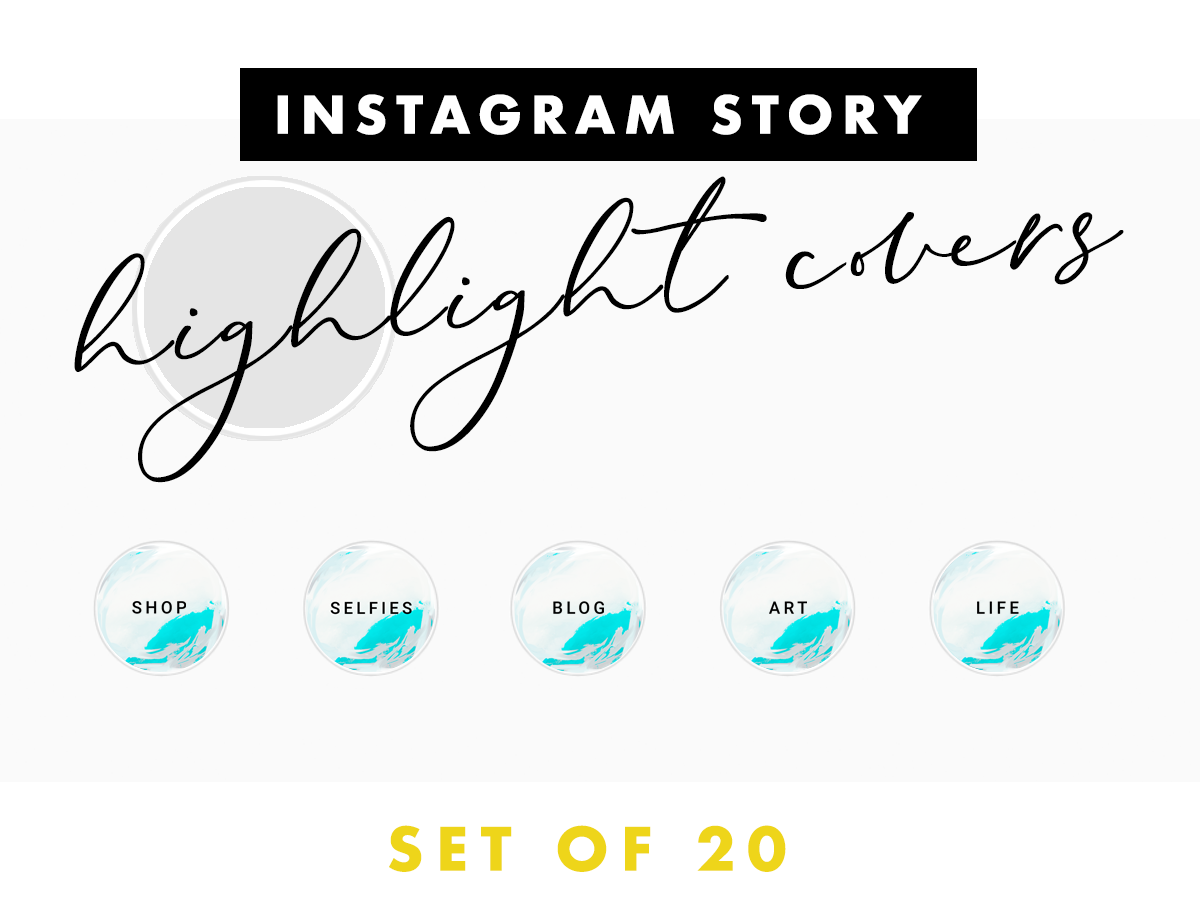 Instagram Story Highlight Covers Set Of 20 Blue And White