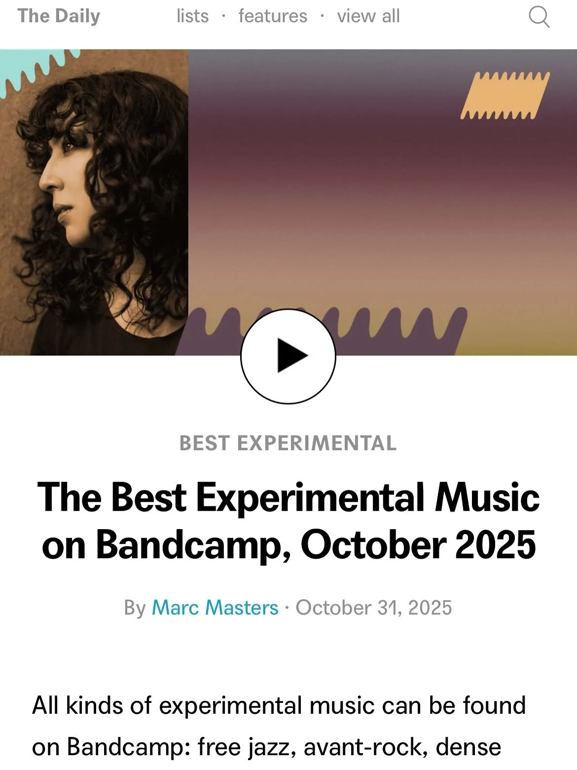 &ldquo;Knudsen deftly uses these basic ideas to create huge worlds.&rdquo;

Read @marcissist&rsquo;s astute review of @wednesdayknudsen&rsquo;s ATRIUM in his Bandcamp Daily column, &ldquo;The Best Experimental Music on Bandcamp, October 2025.&rdquo;
