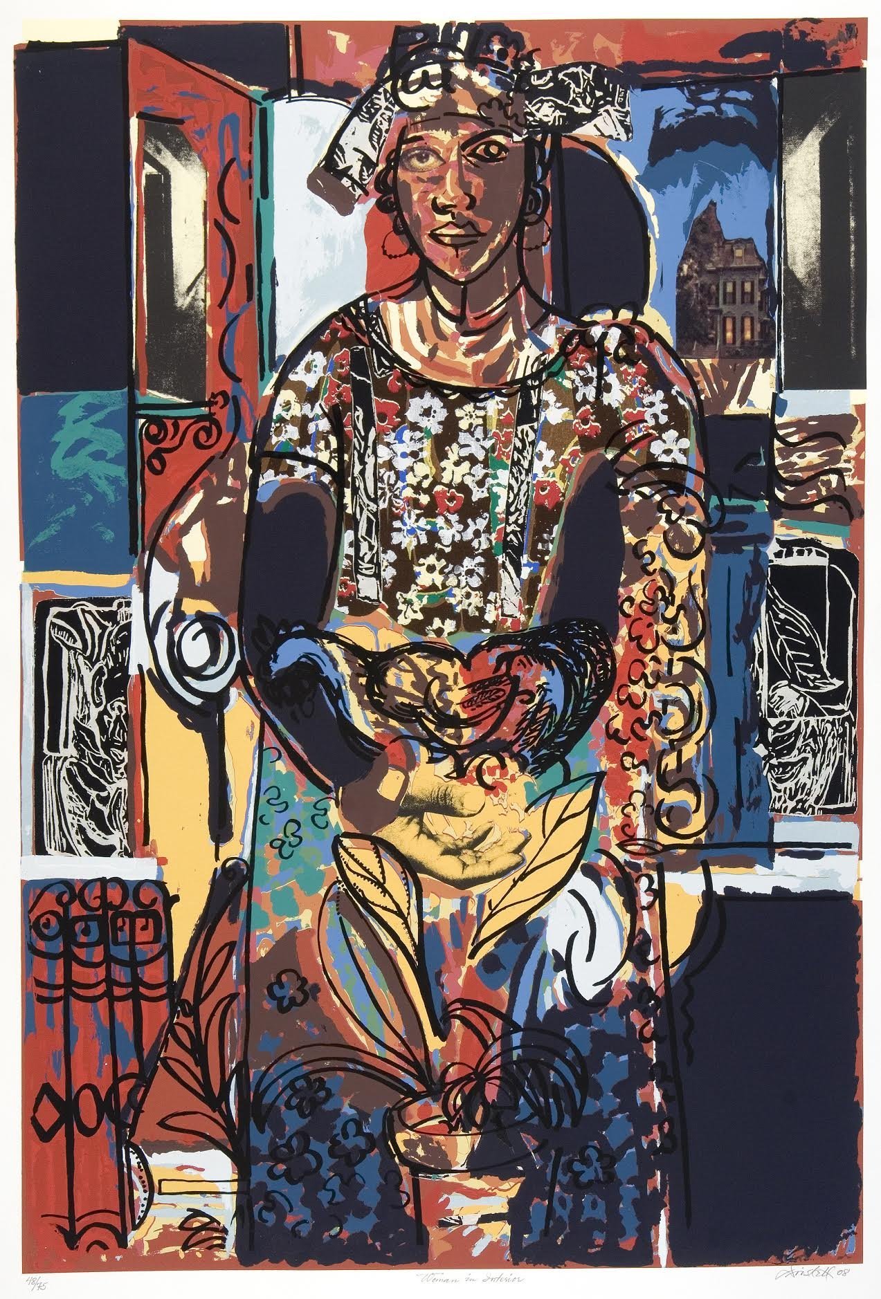 Woman in Interior, 2008, screenprint on Rives BFK woven paper