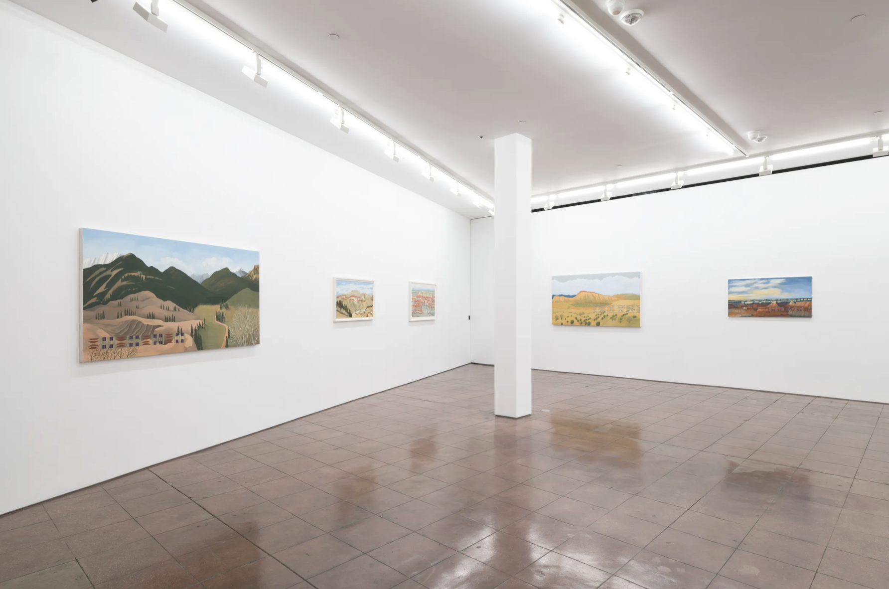 Installation views of "Mesas/Mountains/Sky"