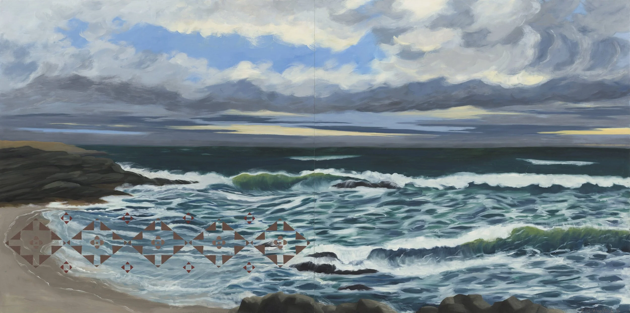 Kay WalkingStick, "Wampanoag Coast", Variation II, 2018, Oil on panel