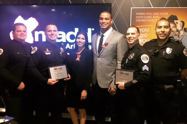 Thank you to the @azcardinals for hosting us &amp; allowing us to honor victims &amp; join the 2018 @mothersagainstdrunkdriving Heroes Recognition Banquet. Special thank you to Sgt. Chad Ecalano &amp; the Officers of Chandler for all you do for our c