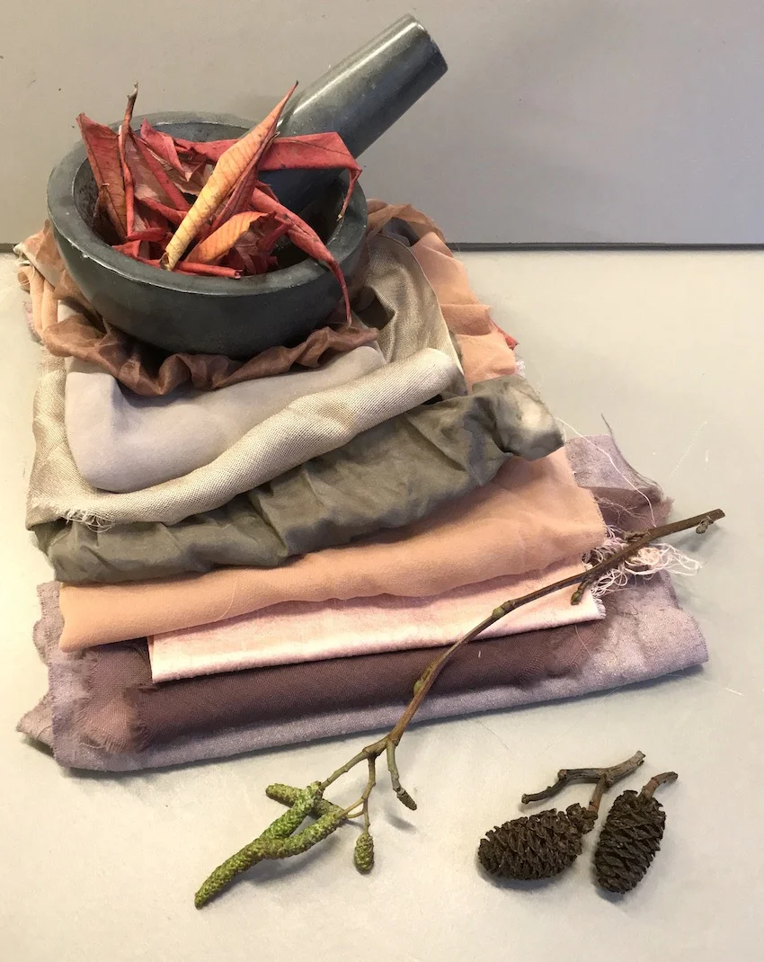 Natural Plant Dye Workshop : £85 Saturday, February 23, 2019 10:00 AM 3:00 PM This workshop will walk you through the plant dyeing process from understanding fabric preparation - mordants. How to extract colour from different plants, making a dye bath for your prepared fabric and then, using modifiers on the dyed fabric to achieve exciting enhanced tones and shades. *all materials included, please bring a towel and bag to carry home wet items. Green