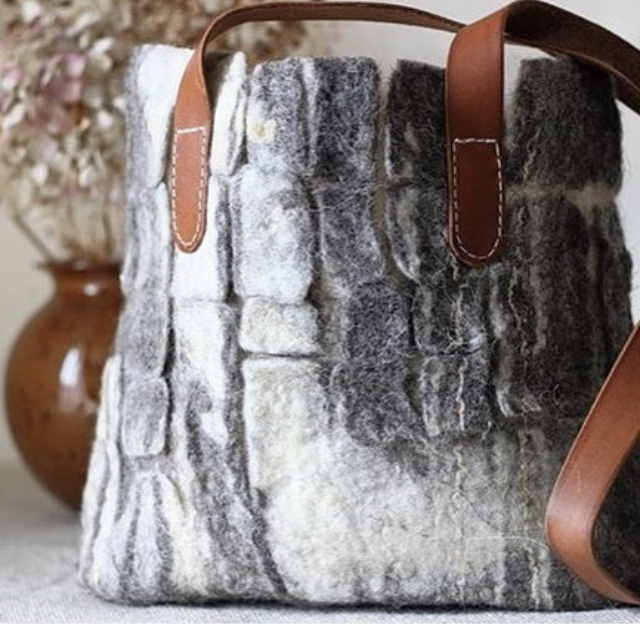 Felt Bag Workshop : £85 Saturday, May 11, 2019 10:00 AM 3:00 PM Making your own felt bag can be one of the most challenging and exciting things to achieve. Using blends of colour from the subtle and natural tones of British wool combined with delicate silk, soya and bamboo fibres you will be immersed in the therapeutic process felt making. Simply overlaying fibres, applying warm soapy water, massaging layers to bond and strengthen fibres to then form a fabric, creating the most unique hand made felt bag. *all materials included, please bring a towel and bag to carry home wet items. Green