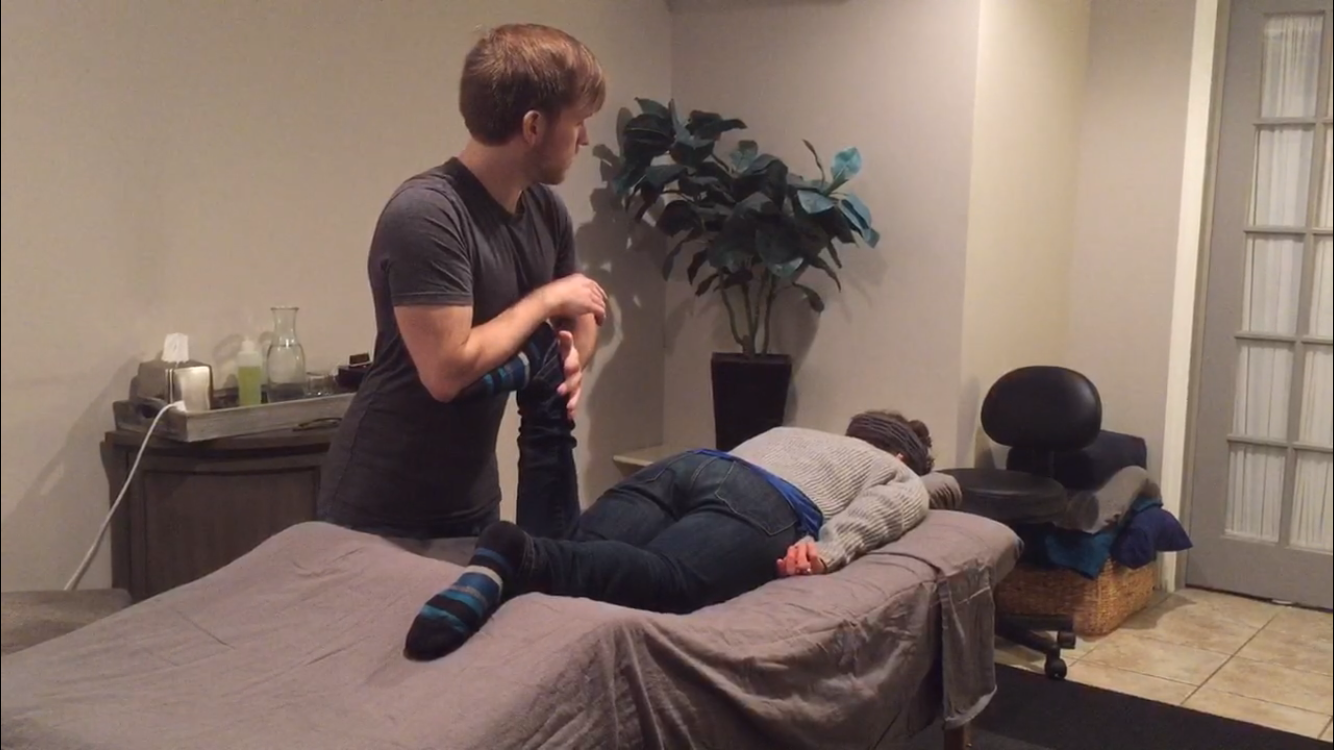 Partnered Soleus Stretch