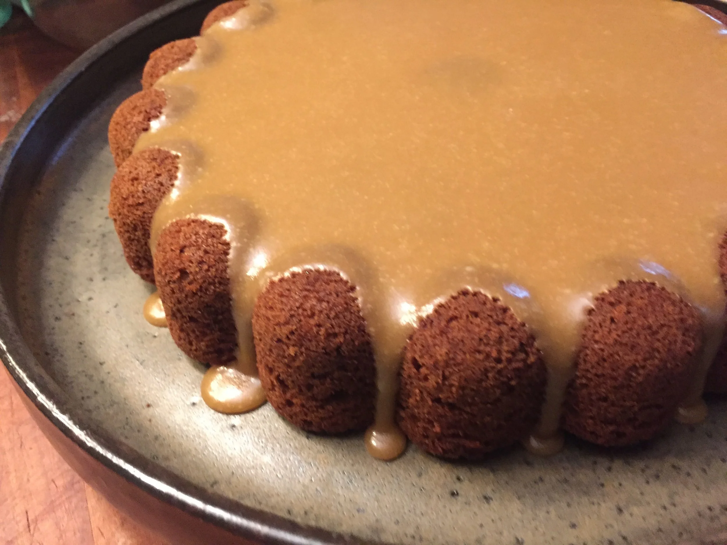 Applesauce Cake with Caramel Glaze