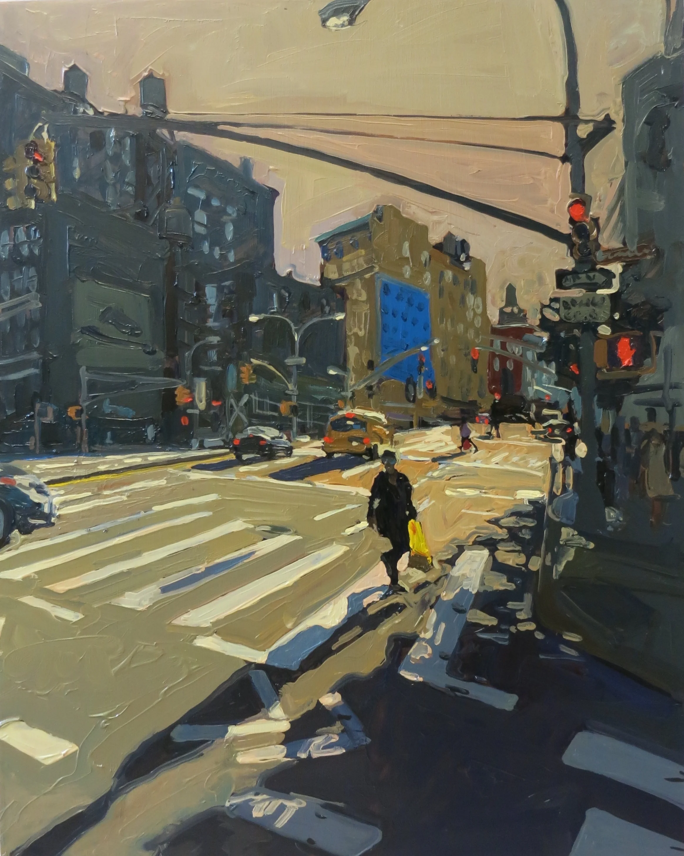 Shadows on Houston, oil on panel, 20x16