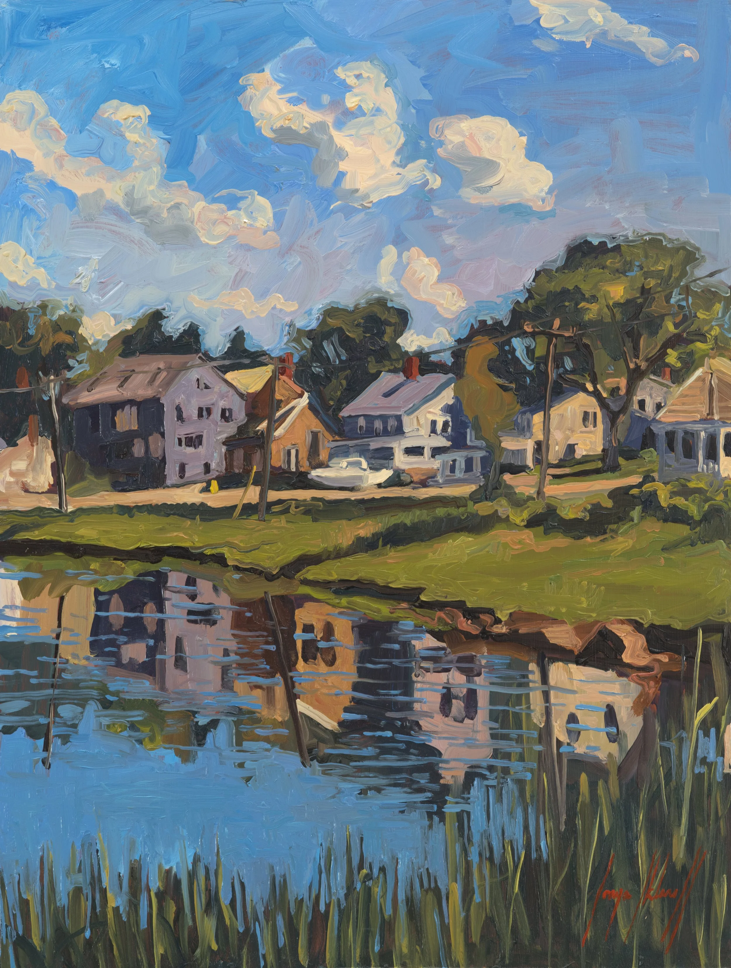 Lagoon in the Morning, oil on panel, 24x18