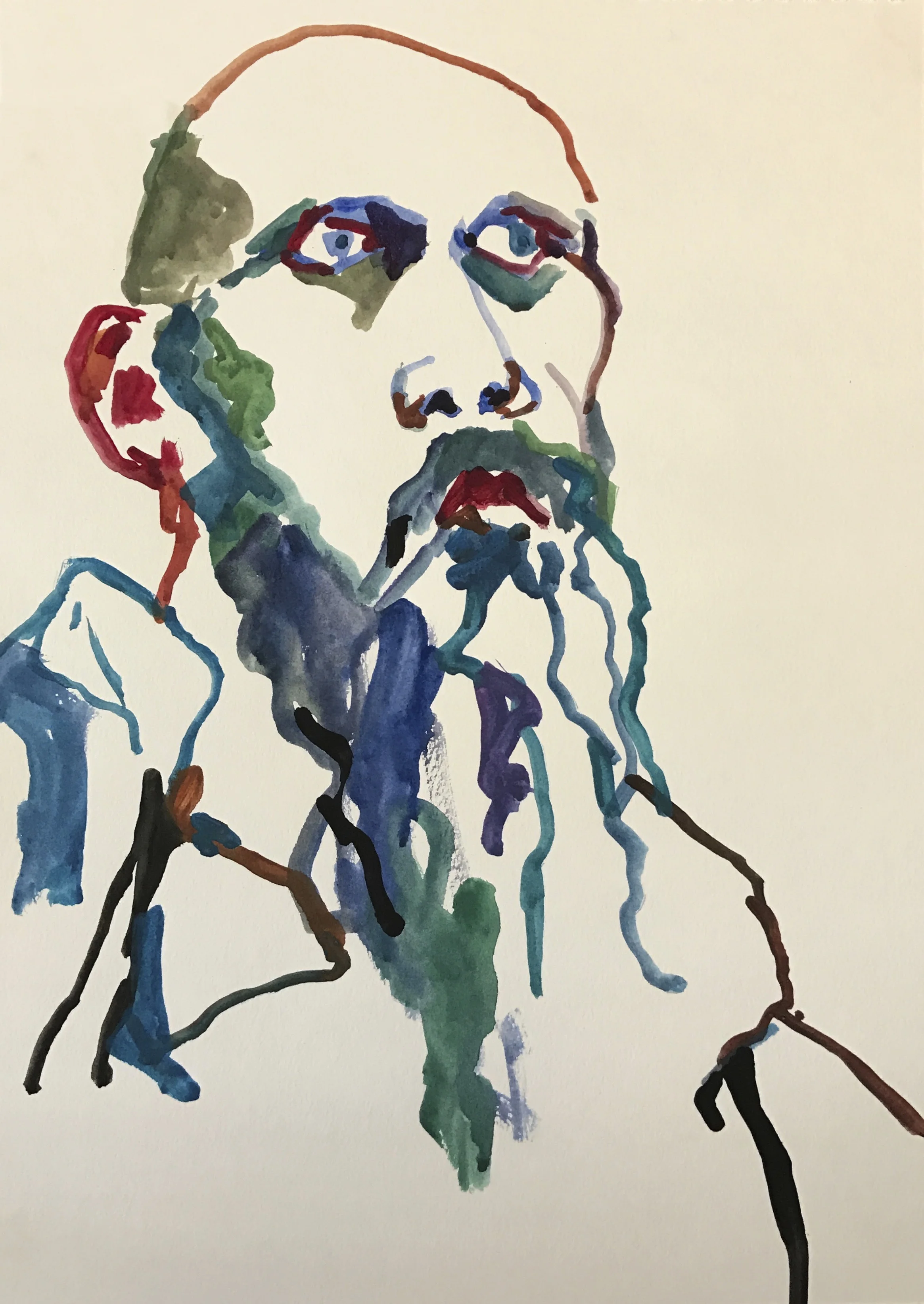 Vanity, 15x12, watercolor on paper