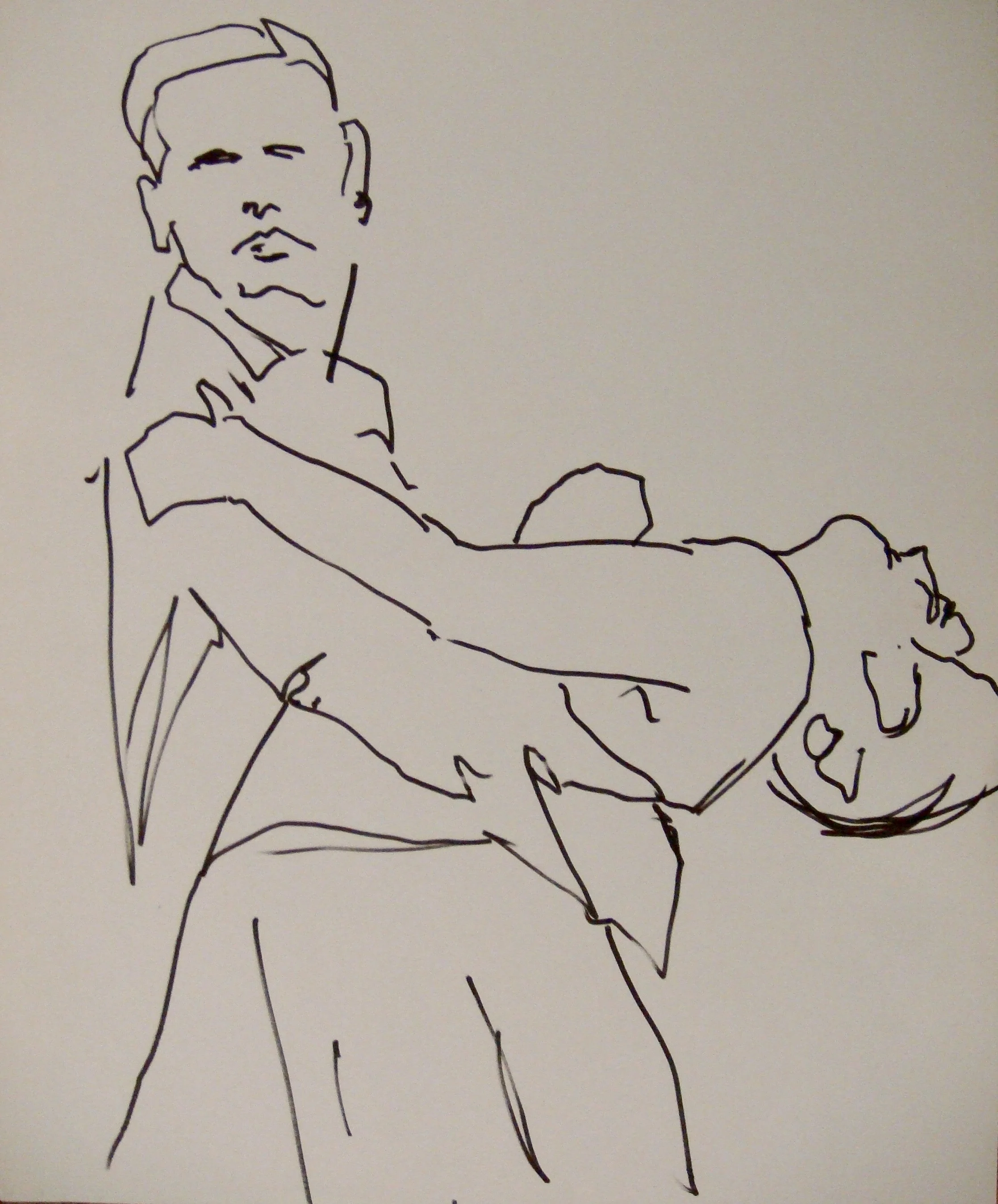 Dancers, 18x12, ink on paper