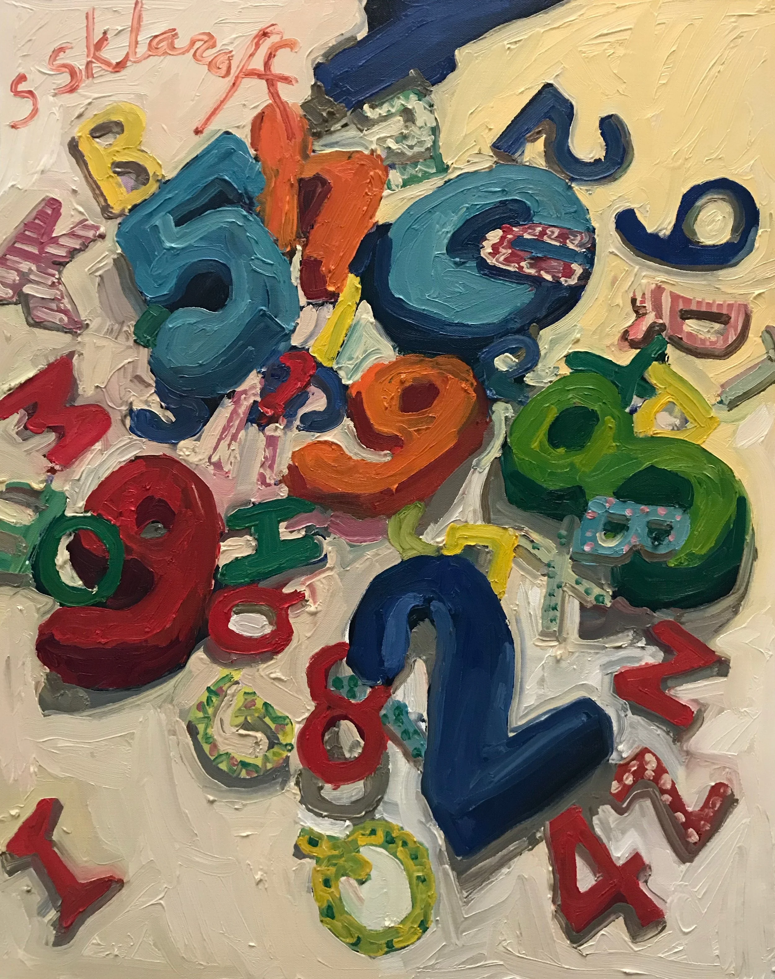 Consideration of Numbers (White), on canvas, 36x24