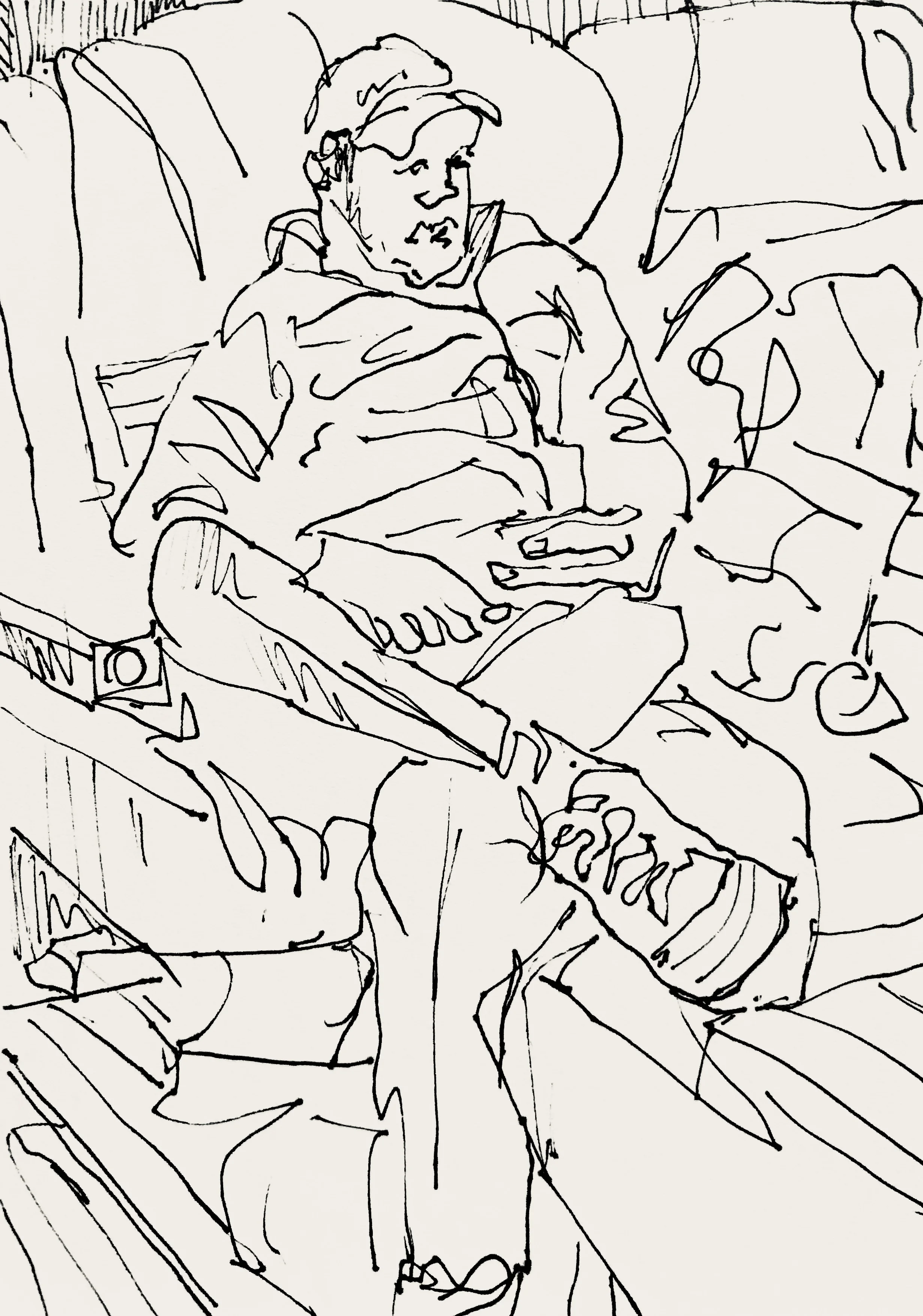 Train Sketch, pen and ink on paper, 8x6