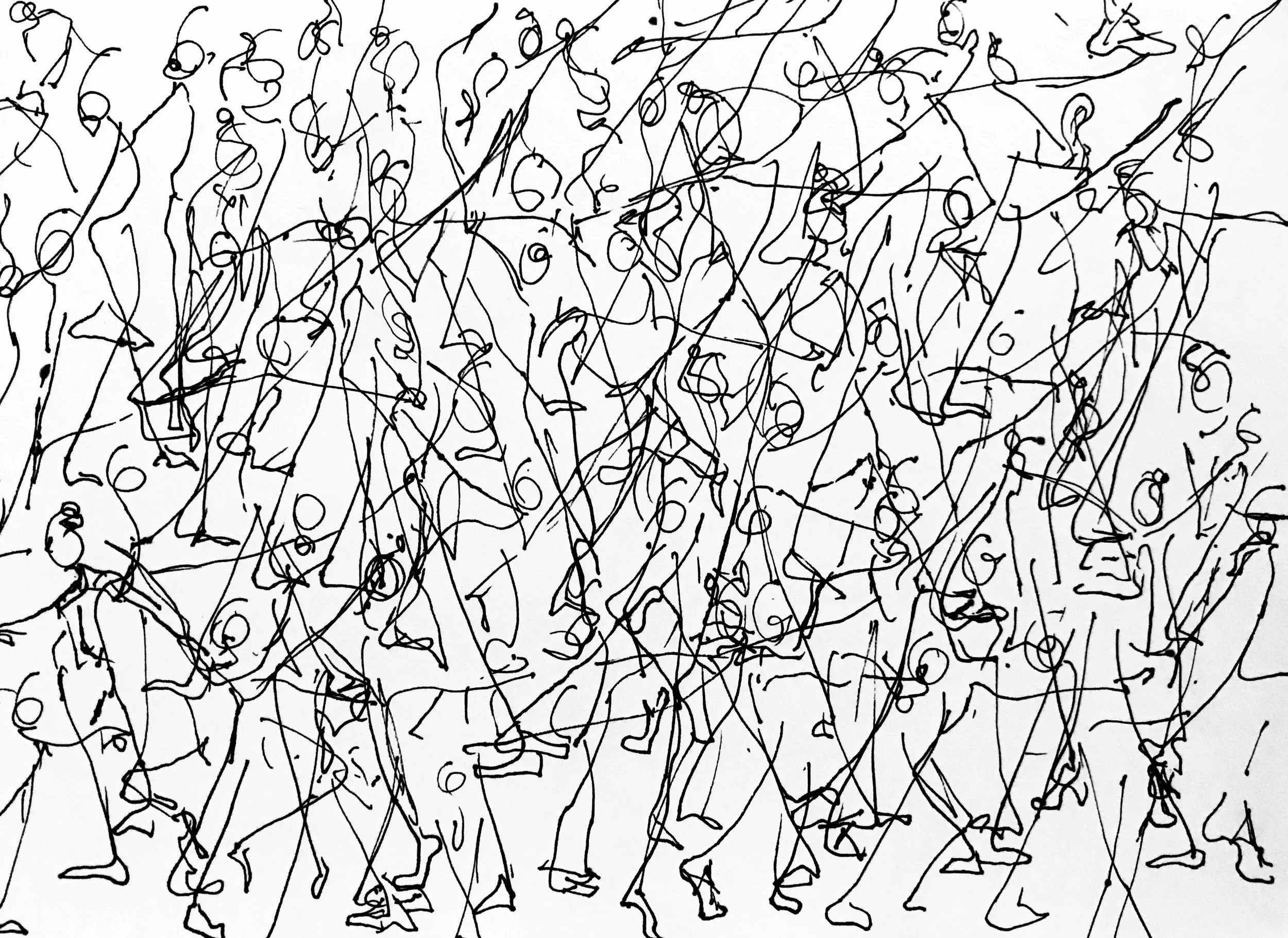 Ballet Sketch, pen and ink on paper, 9x12