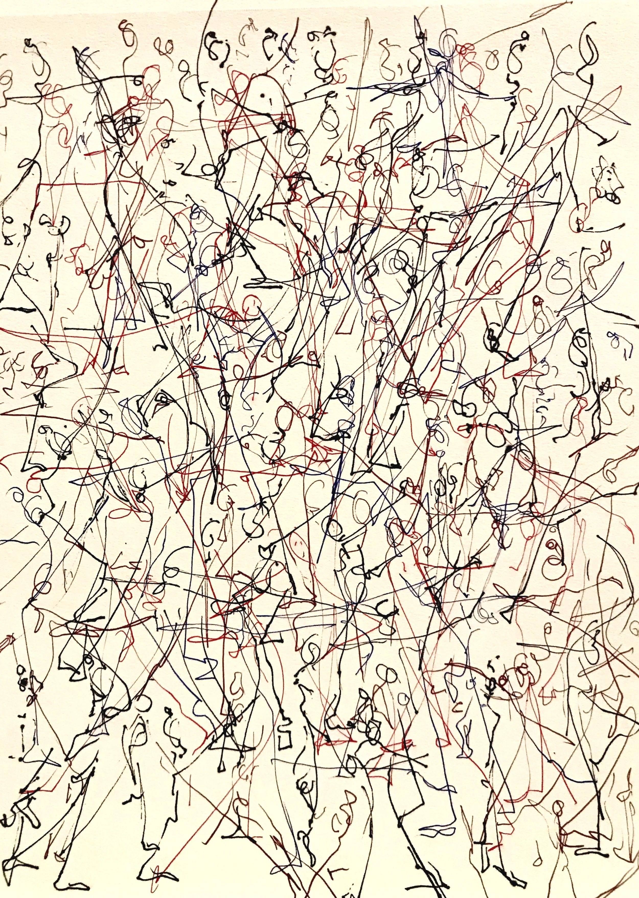 Ballet Sketch, pen and ink on paper, 12x9
