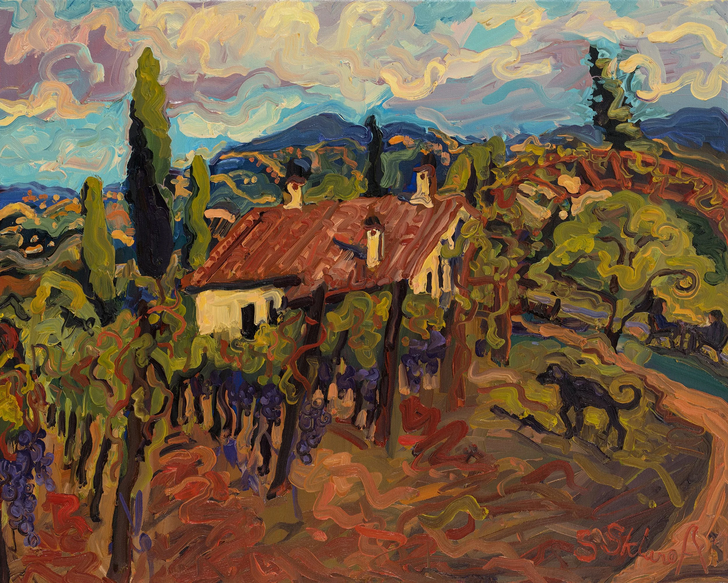 Tuscan vineyard , oil on canvas, 24x30