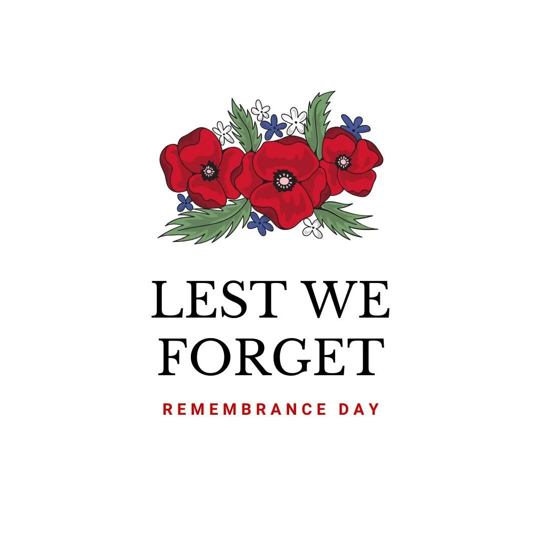 We'll be closed on Tuesday, November 11th, to take time to remember the brave people who served.