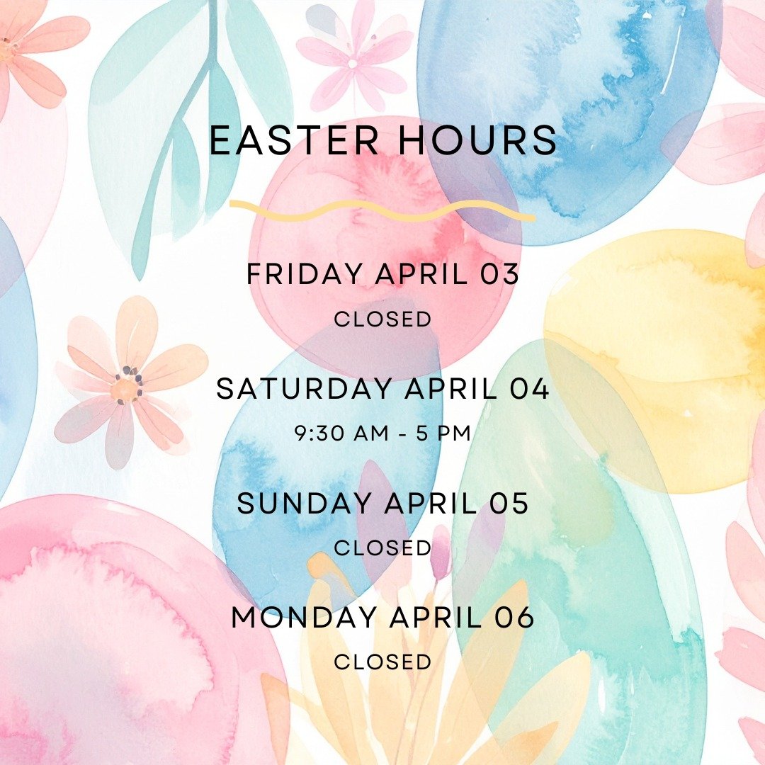 It's almost Easter weekend! 🌷 Whether you're spending it with family, friends, or just enjoying the long weekend &mdash; we hope it's a good one.

Please note we'll be closed Good Friday (April 3rd) in observance of the holiday. We're back Saturday,