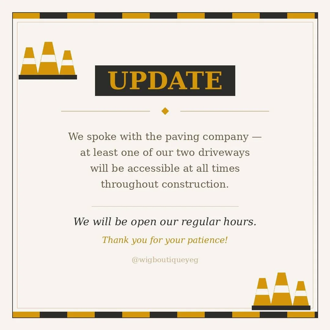 🚧We chatted with the paving company and we have great news! At least one of our two driveways into the parking lot will remain open at all times despite the construction out front. You can still get to us!

We'll keep you posted here as things progr