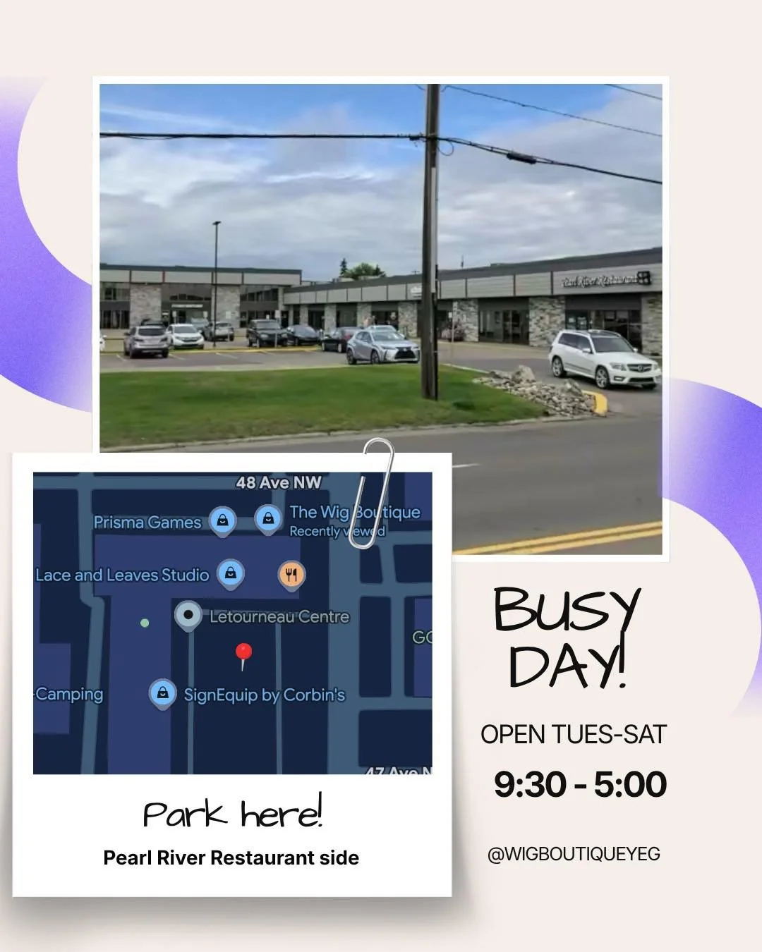 🎱 Exciting news! Our neighbours, Racks, just opened up and it looks like they have quite the busy first weekend! We love the energy, but it does mean our front lot is full.
If you&rsquo;re coming in to see us today and can't find a stall in front of
