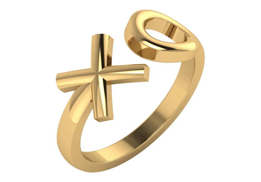 14K XO Solid Ring 